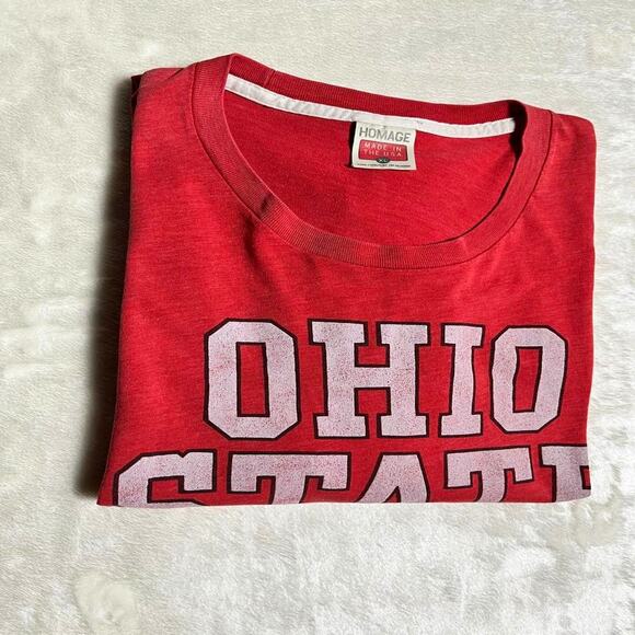 Retro Homage Ohio State T-Shirt Mens XL Red White OSU Buckeyes Single Stitch 90s - Picture 9 of 9